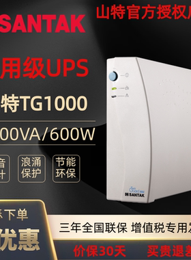山特UPS不间断电源TG1000后备式1000VA 600W电脑监控收银防停电