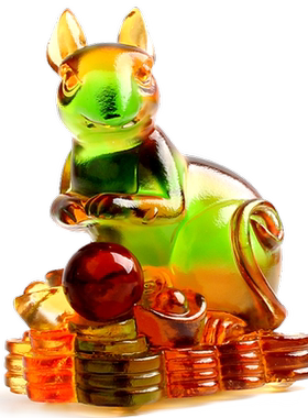 琉璃子鼠摆件鼠形饰品