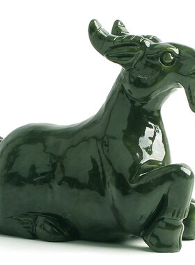 玄众阁 南玉玉石羊摆件属羊形12生肖玉羊石雕属相石羊饰品金羊