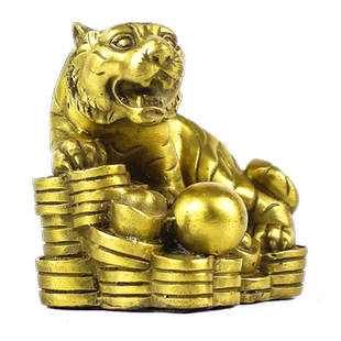 玄众阁 金钱虎形铜虎摆件属虎吉祥物寅虎饰品上山虎客厅生肖虎像