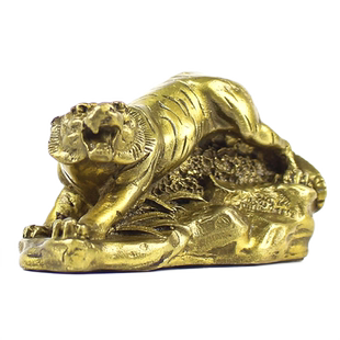 玄众阁 铜虎摆件小萌虎形属虎饰品金虎吉祥物金钱虎客厅生肖老虎