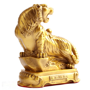 玄众阁 上山虎铜虎福财虎形寅虎饰品金虎摆件生肖虎吉祥物金钱虎