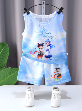 儿童套装男童夏装2025新款休闲短袖T恤薄款中大童短裤帅气