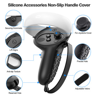 适用于Meta/Oculus Quest2控制器手柄保护套VR硅胶套带一对摇杆帽