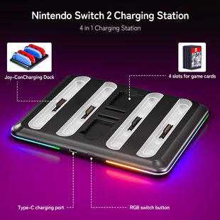 Switch 2手柄充电器站Joy-Con/Switch pro手柄座充多功能充电底座
