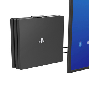 PS4 Pro/PS4 Slim游戏主机壁挂金属支架螺丝固定可倒装