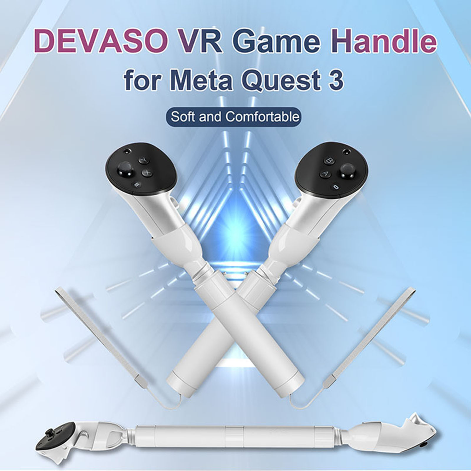 适用 Meta Quest 3 VR眼镜高尔夫游戏手柄配件手柄延长杆手柄支架