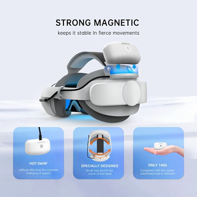 VR磁吸电池P4S升级头带适用于PICO 4 Ultra充电宝配件续航vr磁吸