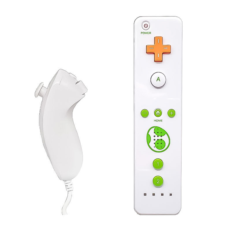 WII手柄 wii左右手柄内置加速器 2合1左右手柄 wii双中白绿左右裸
