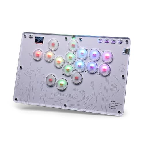 格斗键盘HITBOX摇台街霸树莓派键盘16键位街机游戏机RGB炫彩灯