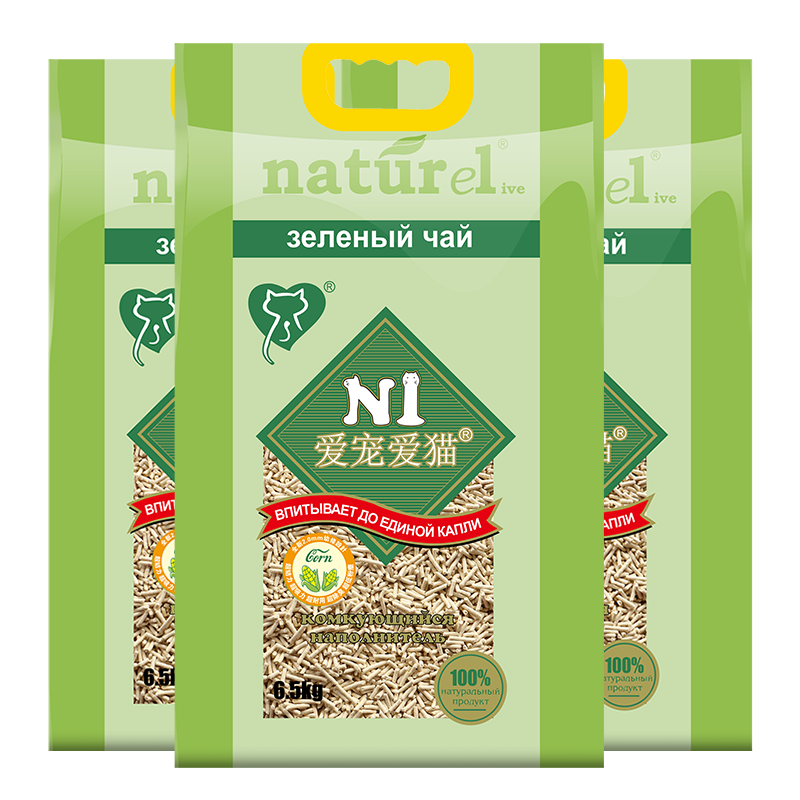 爱宠爱猫N1猫砂2.0玉米绿茶水蜜桃活性炭豆腐渣ni猫沙*3包
