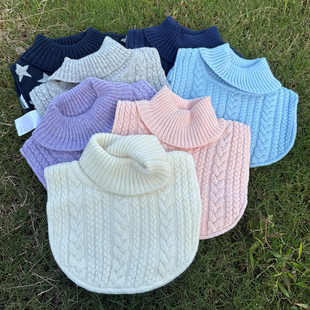 秋冬新儿童针织围脖男女童保暖套头围巾宝宝打底背心假领毛衣脖套