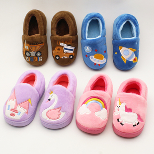 2025秋冬新儿童包跟棉鞋宝宝卡通汽车棉拖男童女童保暖棉鞋1-8岁