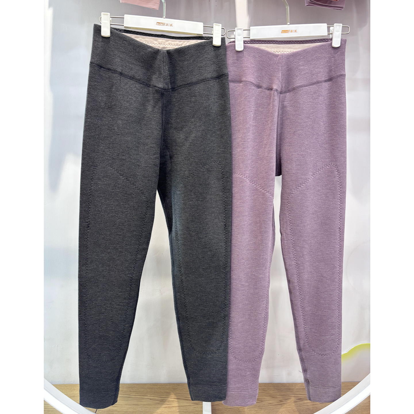 新1系冬女士棉裤裤尔热单层保暖裤绵羊毛贴片中厚高腰打底裤67885