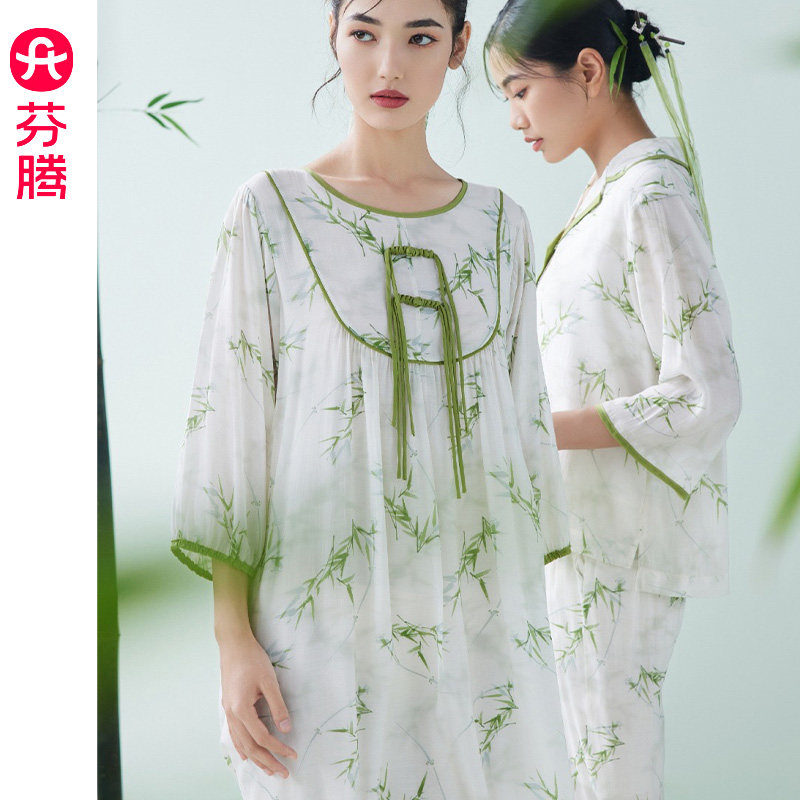 芬腾女款水晶天丝睡裙图片