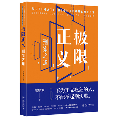 现货正版直发  极限正义 刑案之道 高艳东 著 2021新书 北京大学出版社