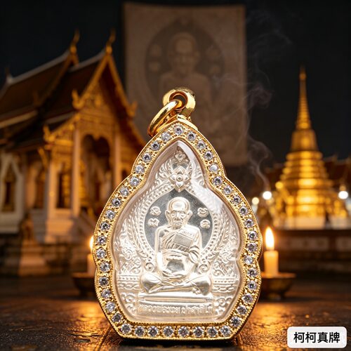 泰国佛牌正品龙婆瑞2555今生永富贵自身 龙婆瑞老款纯银 萨玛空卡