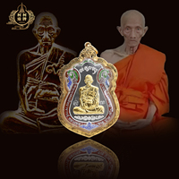 泰國特色佛牌正品龍婆瑞2559年舍瑪自身蓋純金面薩馬空鑒定卡吊墜