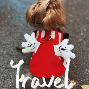 小米条纹狗狗马甲外出游玩猫咪狗狗衣服中小型宠物条纹马甲可牵引