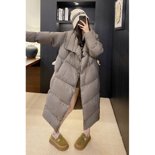 2025年高级感宽松百搭长款 新款 外套 羽绒服冬季 欧货立领三粒扣长款