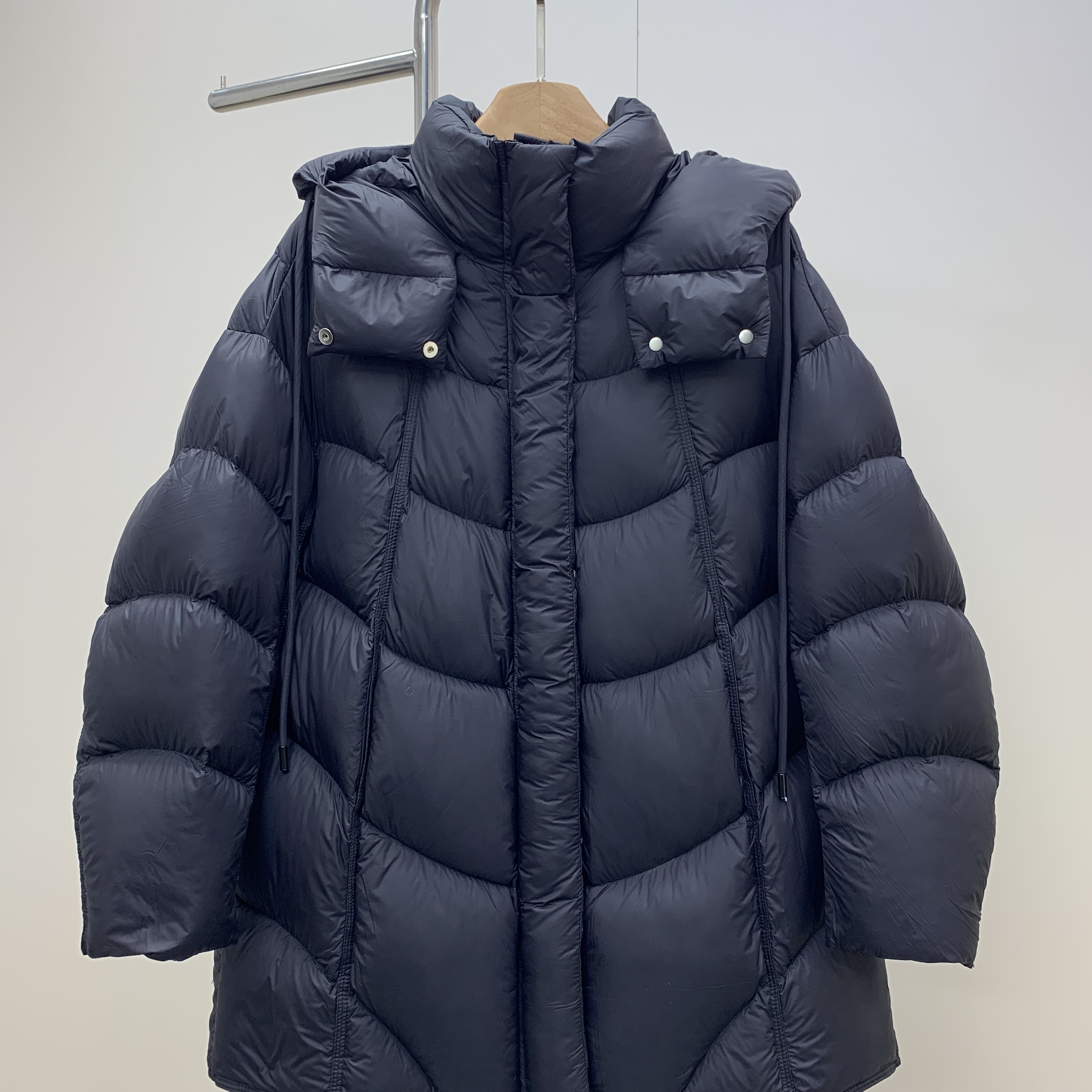 BZG 中长款连帽羽绒服女2025冬新款90鸭绒加厚保暖蓬松面包服外套