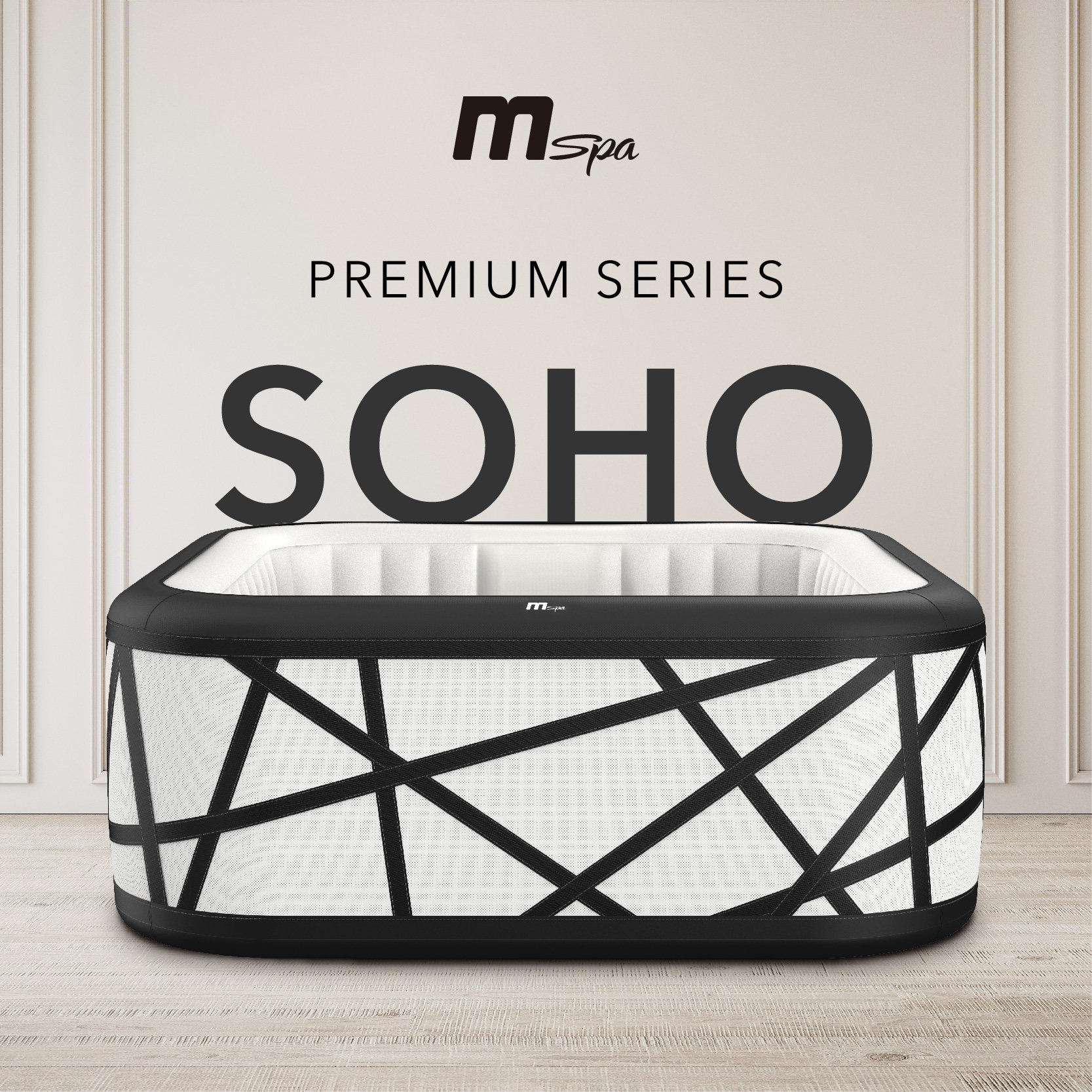 Mspa户外充气温泉恒温浴缸浴池泳池家用按摩泡澡浴桶185cm适合6人