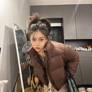 小个子美式棉衣好看超短款冬季棉袄女肯外套棉服年羽绒2025新款豆