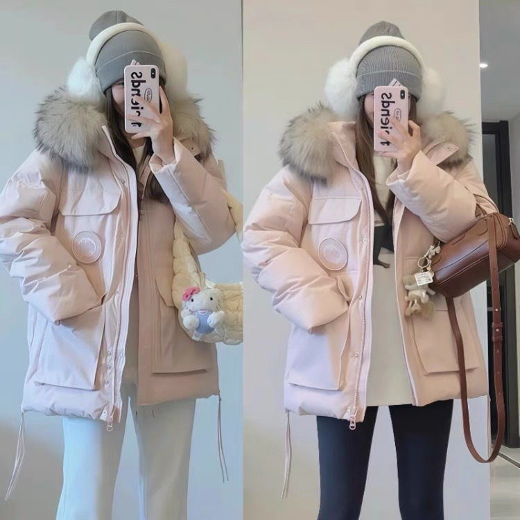 2025宽松丹麦外套棉服加厚派女装羽绒克服毛领工装爆款冬季新款大