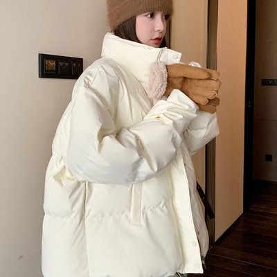 白色羽绒棉服女冬季新款2025韩系高级感超好看小个子短款棉衣棉袄