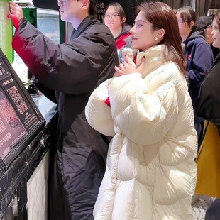 2025韩系高级感轻奢加厚棉服女秋冬新款 立领小个子棉衣 中长款
