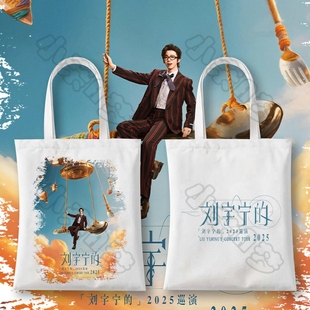 刘宇宁的2025巡回演唱会帆布袋周边同款粉丝杭州站应援单肩包