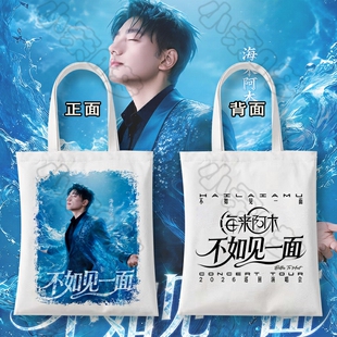 海来阿木2026不如见一面帆布袋巡回演唱会周边同款应援购物单肩包