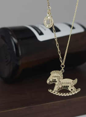 14K金幸运草吊坠女黄金项链坠子锁骨链不褪色通体14K金首饰