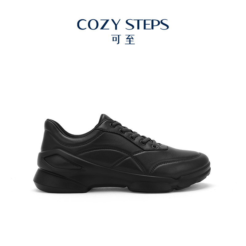 COZY STEPS可至春季黑色源动系列休闲时尚运动复古男式板鞋7135