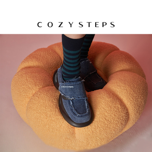 牛仔破裂经典 COZY STEPS可至女休闲时尚 增高厚底乐福鞋 复古单鞋