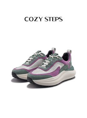 COZY STEPS可至春新女士时尚休闲鞋弹力撞色增高厚底舒适运动鞋