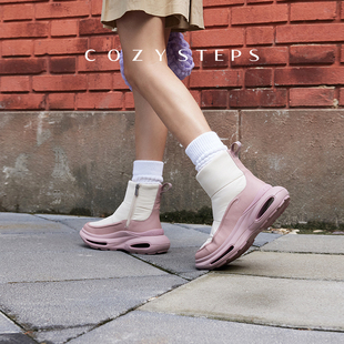 COZY 增高靴子 STEPS可至秋冬女士保暖休闲雪地靴厚底缓震太空鞋