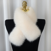 狐狸毛围脖围巾韩版 内衬领子 保暖夹子款 整皮仿爆款 女士冬季