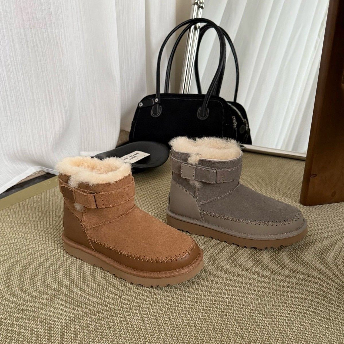 河南桑坡雪地靴2025新款瑞秋切克靴休闲白底酷酷的冬季保暖时尚靴,女鞋,时尚雪地靴,淘宝优惠券,粉丝福利购,淘宝优惠卷