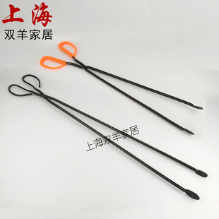 加长柄火钳夹柴钳煤夹子手工老式火剪扁头夹炭夹环卫垃圾夹拾物器