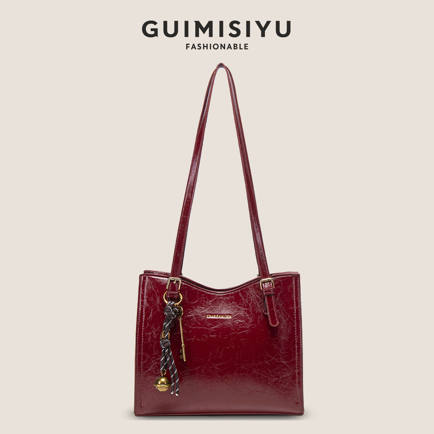 GUIMISYU红色婚礼结婚包包女2025新款大容量腋下包百搭单肩新娘包