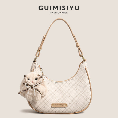 原创月牙单肩腋下包斜挎新月包