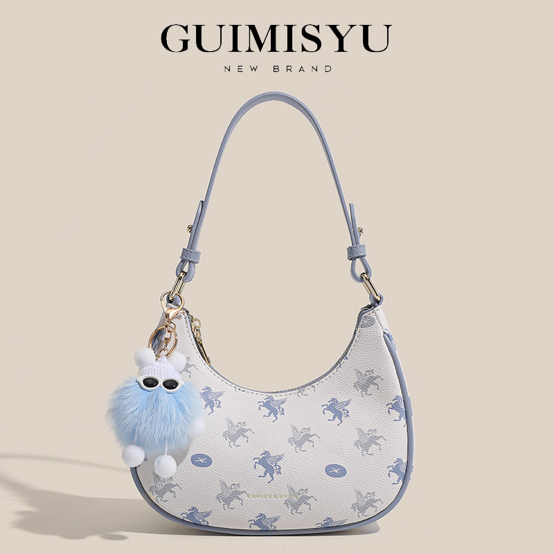 纳兰女包新款手提腋下月牙包