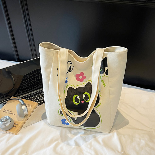 帆布包女学生上课通勤单肩大容量