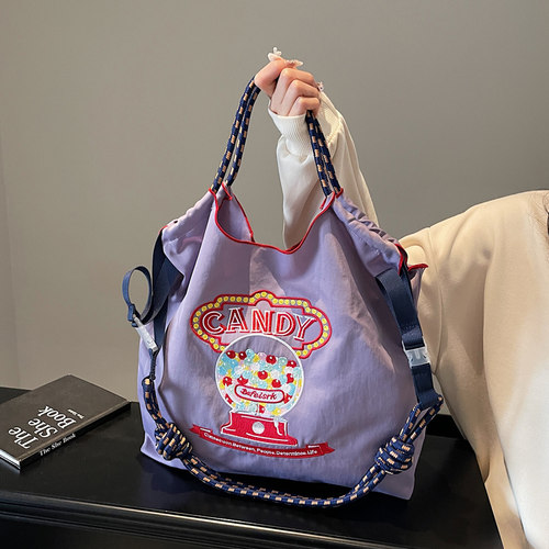 ballchain刺绣购物袋大容量布袋