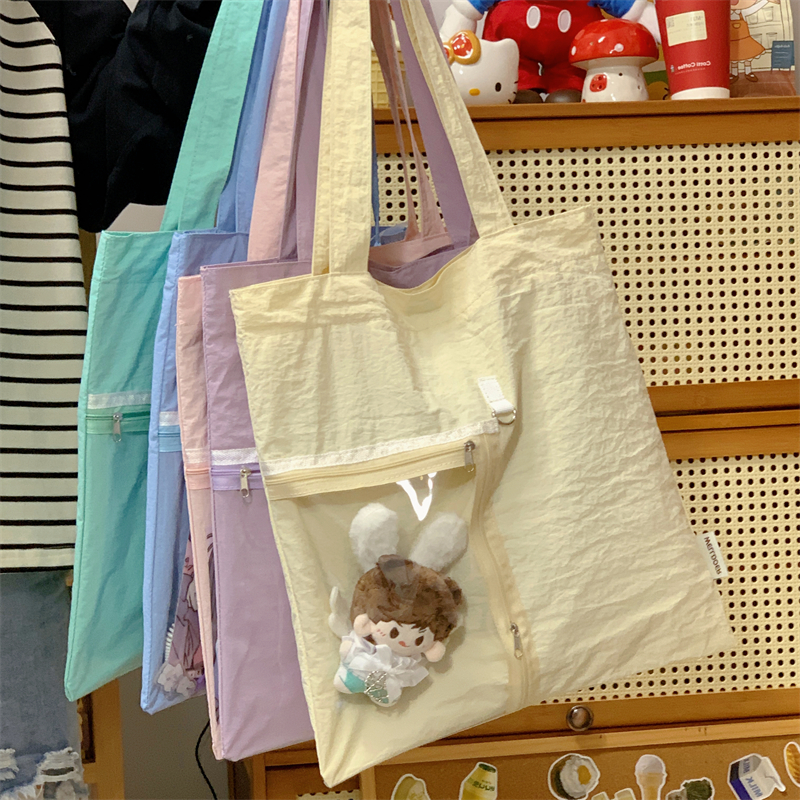 大容量上课通勤托特包百搭斜挎包