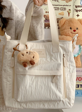 小众设计高颜值学院风补习袋大容量韩版学生上课单肩托特包手提袋