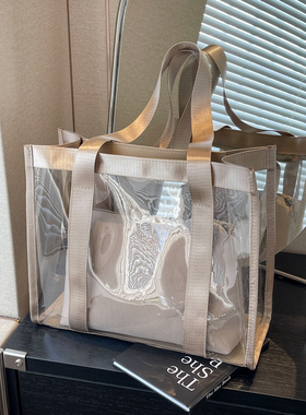 透明托特包女包夏天防水手提包2025新款游泳收纳果冻包单肩托特包