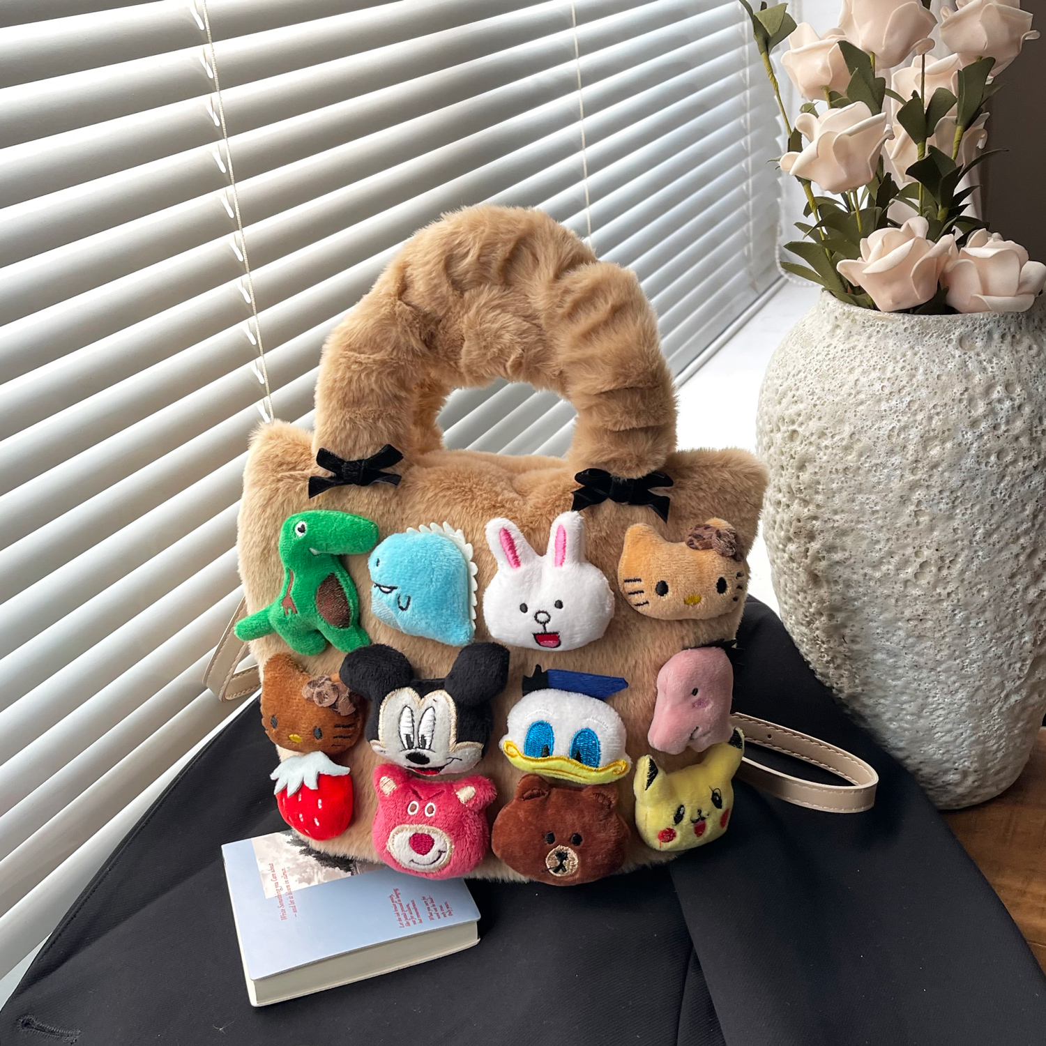 立体玩偶毛绒包手提斜挎小水桶包