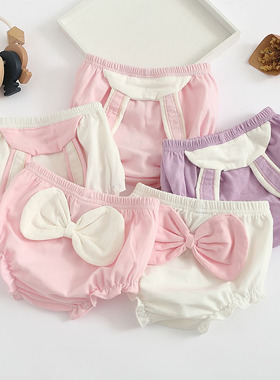 宝宝短裤婴幼儿洋气大pp裤男女童0-3岁灯笼纯棉夏打底面包裤薄款2